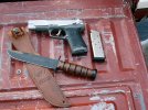 Ruger P90 & KaBar USMC .JPG