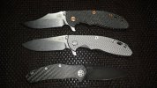 Hinderer XM-18 3.5 Bowie CF, Slicer Full Ti, & ZT 0770CFM4DLC - Scale Side Open.jpg