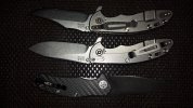 Hinderer XM-18 3.5 Bowie CF, Slicer Full Ti, & ZT 0770CFM4DLC - Lock Side Open.jpg