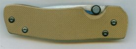 Buck Strider 881 frame lock redesign coyote brown G10 side.jpg