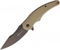 Steel Will Knives Arcturus F55-06 Folding Knife Black Stonewash D2 Plain Edge Blade Tan G-10 1.jpg