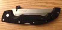 Cold Steel Voyager Tanto XL, peaceant plus zip tie mod.JPG