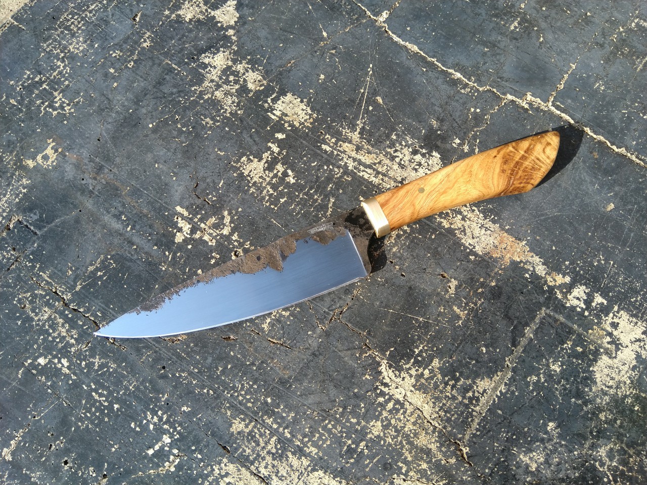 Knifemaking: Kitchen Knife Made With Scrap High Carbon Steel 